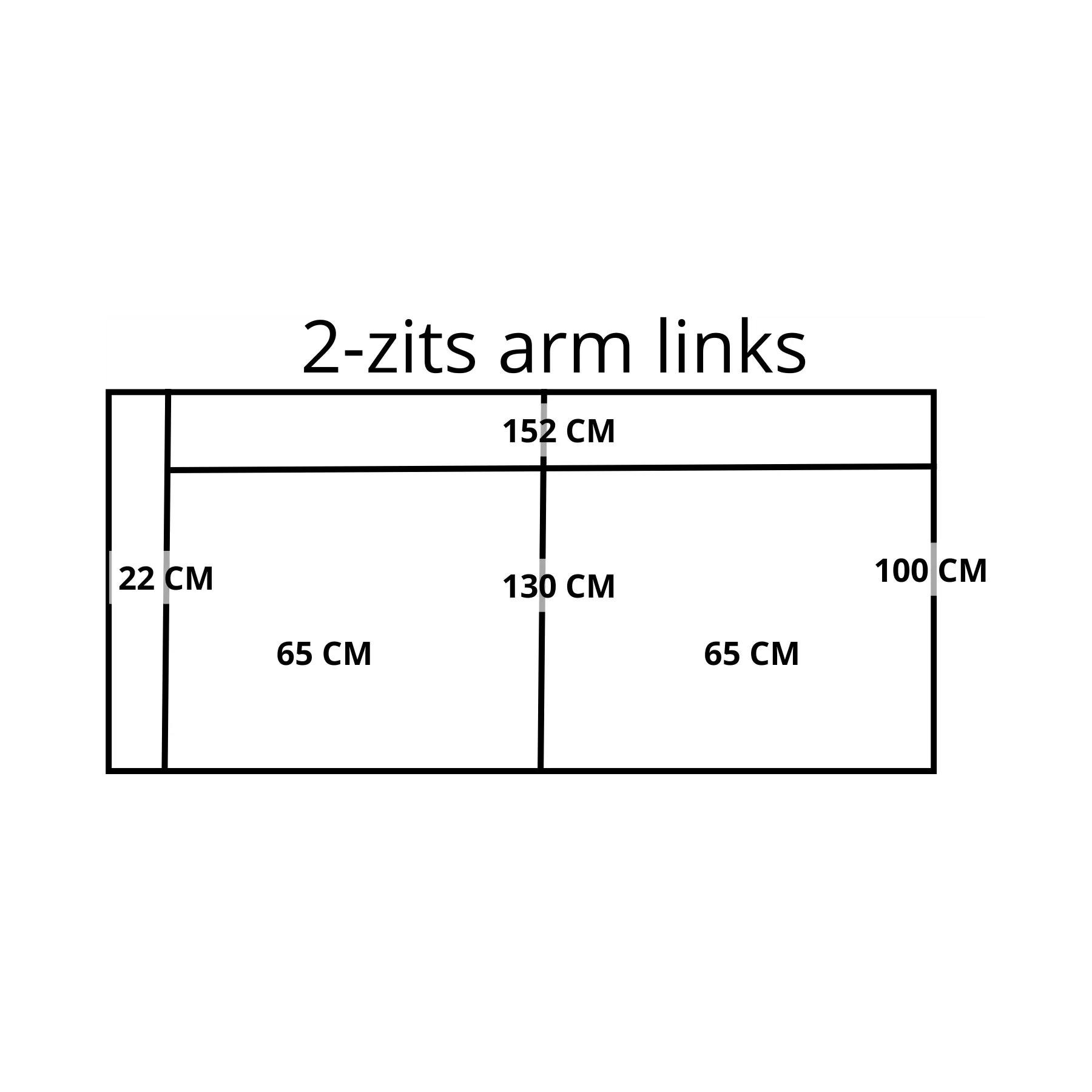 afbeelding van Leren elementenbank Flow - element 2 zits arm links